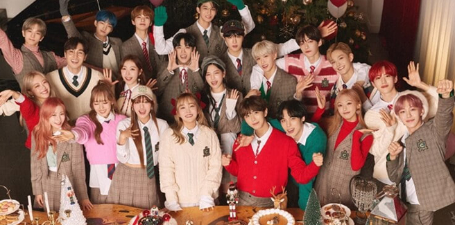 La C9 family (Lee Suk Hoon, Younha, CIX, cignature, EPEX) in ‘Merry Merry Christmas’